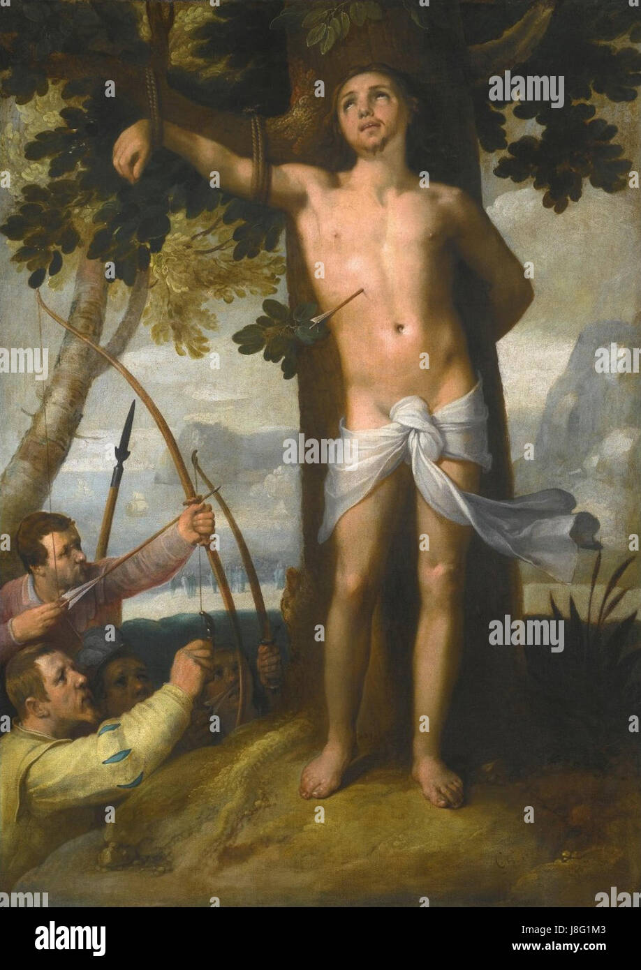 Il Martirio di San Sebastiano di Cornelis Cornelisz. van Haarlem Foto Stock