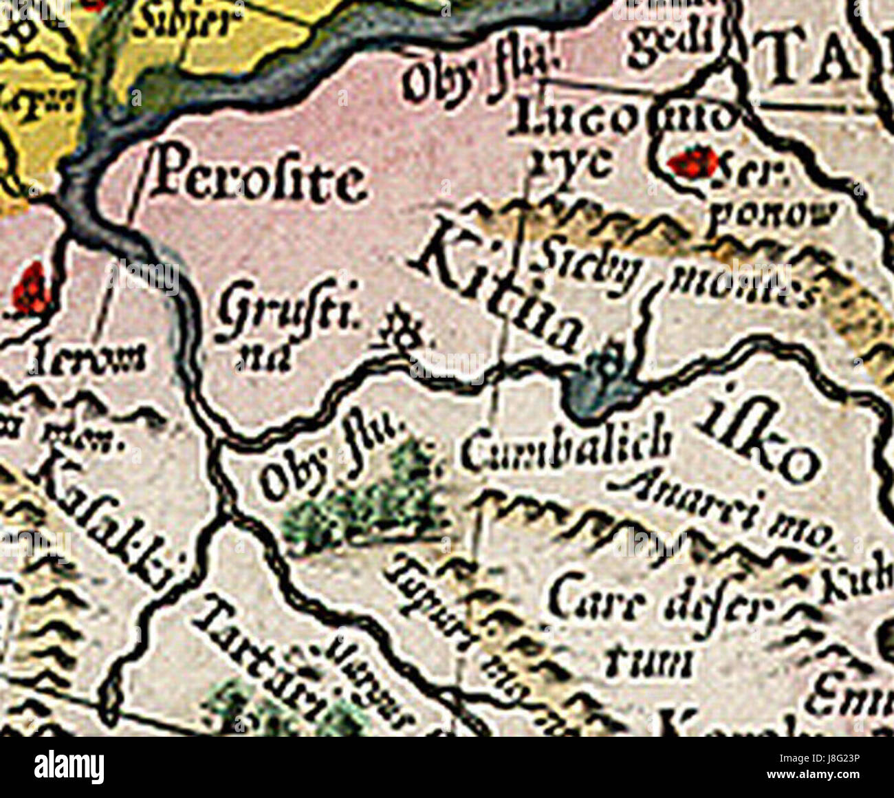 Gerardus Mercator mappa di Tartaria frammento Foto Stock