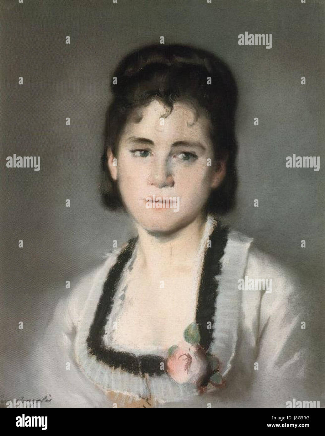 Eva Gonzales Portrait de Jeanne Gonzales Foto Stock