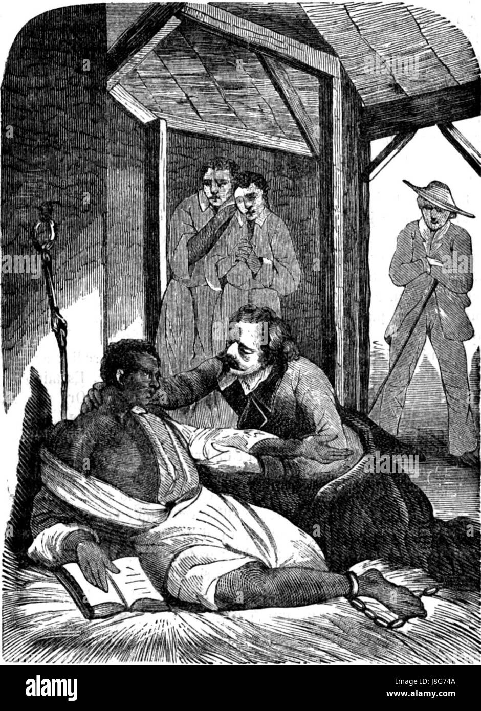 La capanna dello zio Tom è una traduzione italiana del classico romanzo anti-schiavitù di Harriet Beecher Stowe. Il libro si concentra sulle lotte delle persone schiavizzate negli Stati Uniti, evidenziando temi di razzismo, moralità e giustizia sociale. Foto Stock