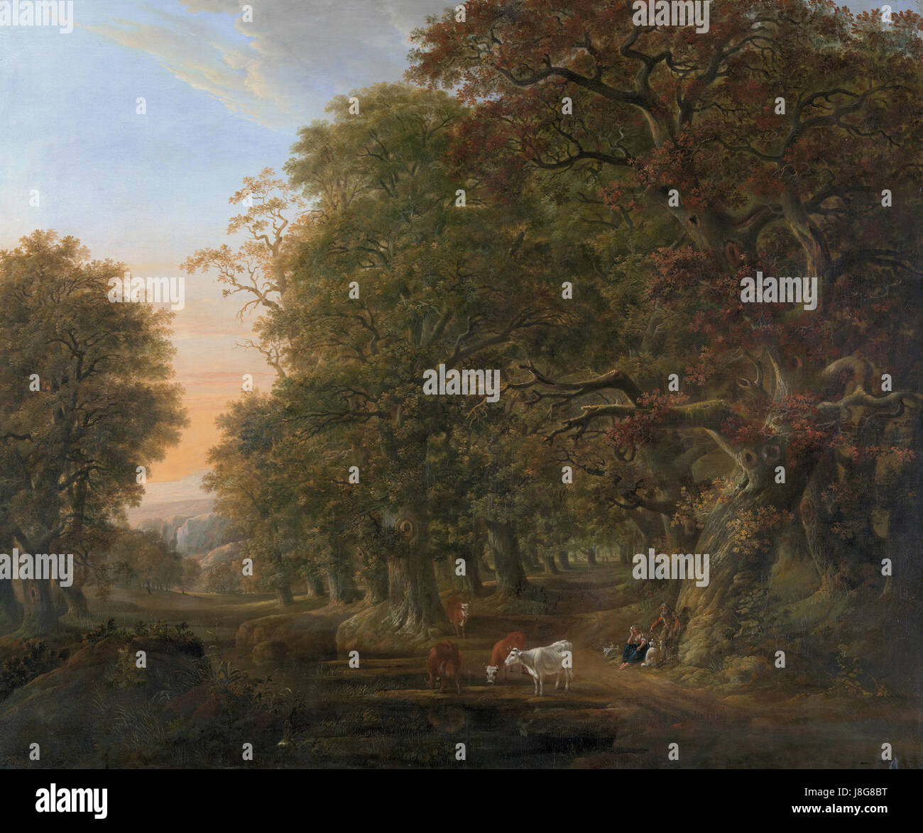 Motivo del legno di quercia di Querum, dal pascha Johann Friedrich Weitsch Foto Stock