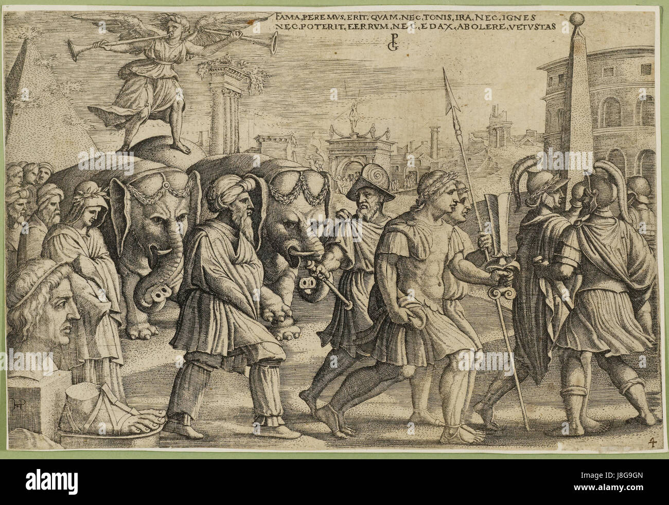 Georg Pencz Triomphe des Petrarca 3 Triumph des Ruhmes Foto Stock