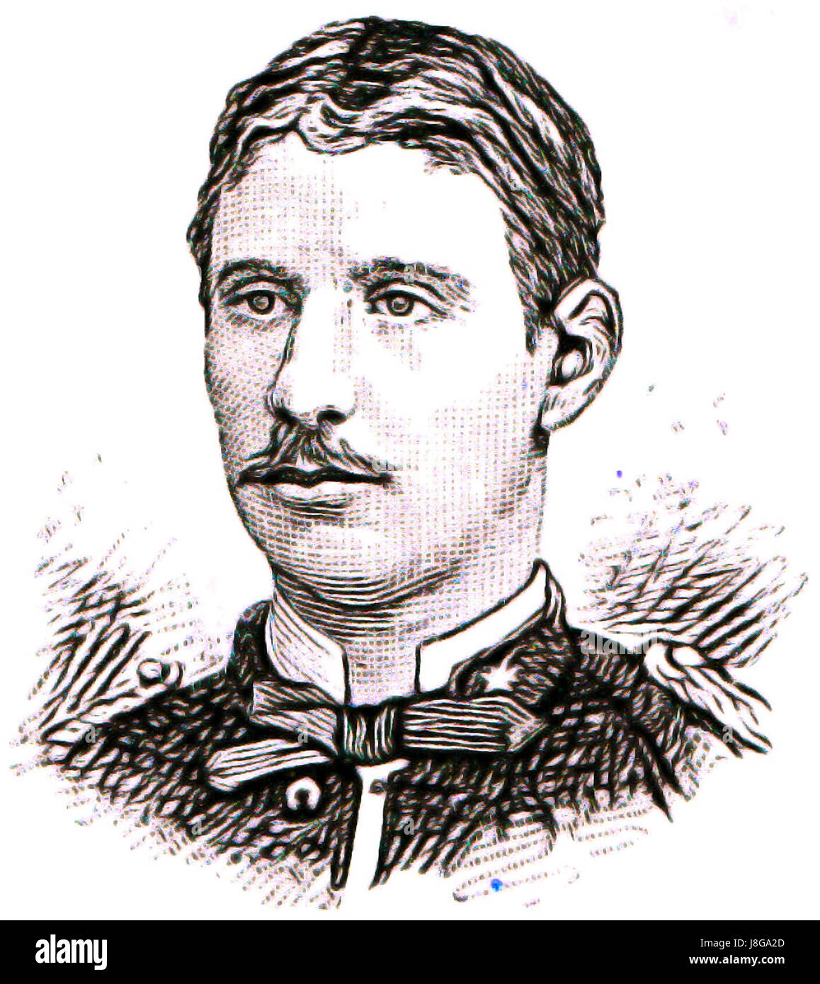 Dumonceau, FFR Graaf. 2de luit. artil. 10 juli 1856 5 settembre 1884 bij gevecht te Lamperney Foto Stock