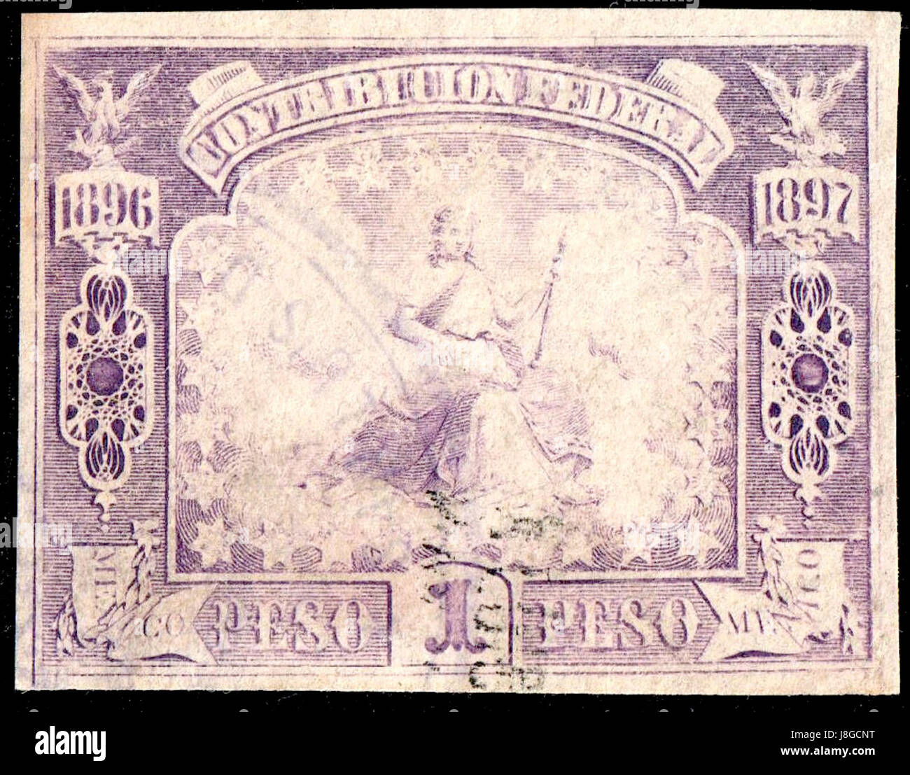 Il rapporto sui contributi federali alle entrate del Messico nel 1896-1897 delinea lo stato finanziario del paese, descrivendo dettagliatamente le fonti di reddito federali e le condizioni economiche durante quel periodo. Foto Stock