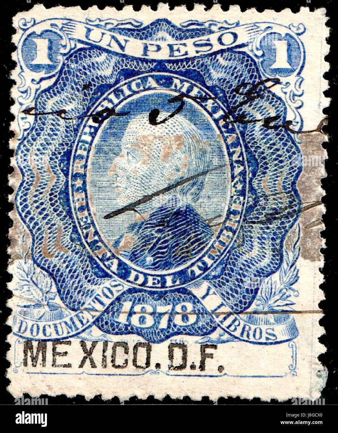 Il documentario del 1878 sul Messico discute la situazione economica dell'countryÂ, in particolare le entrate generate dal Distretto Federale (DF). Esplora i modelli economici, le entrate fiscali e il reddito nazionale durante la fine del XIX secolo. Foto Stock