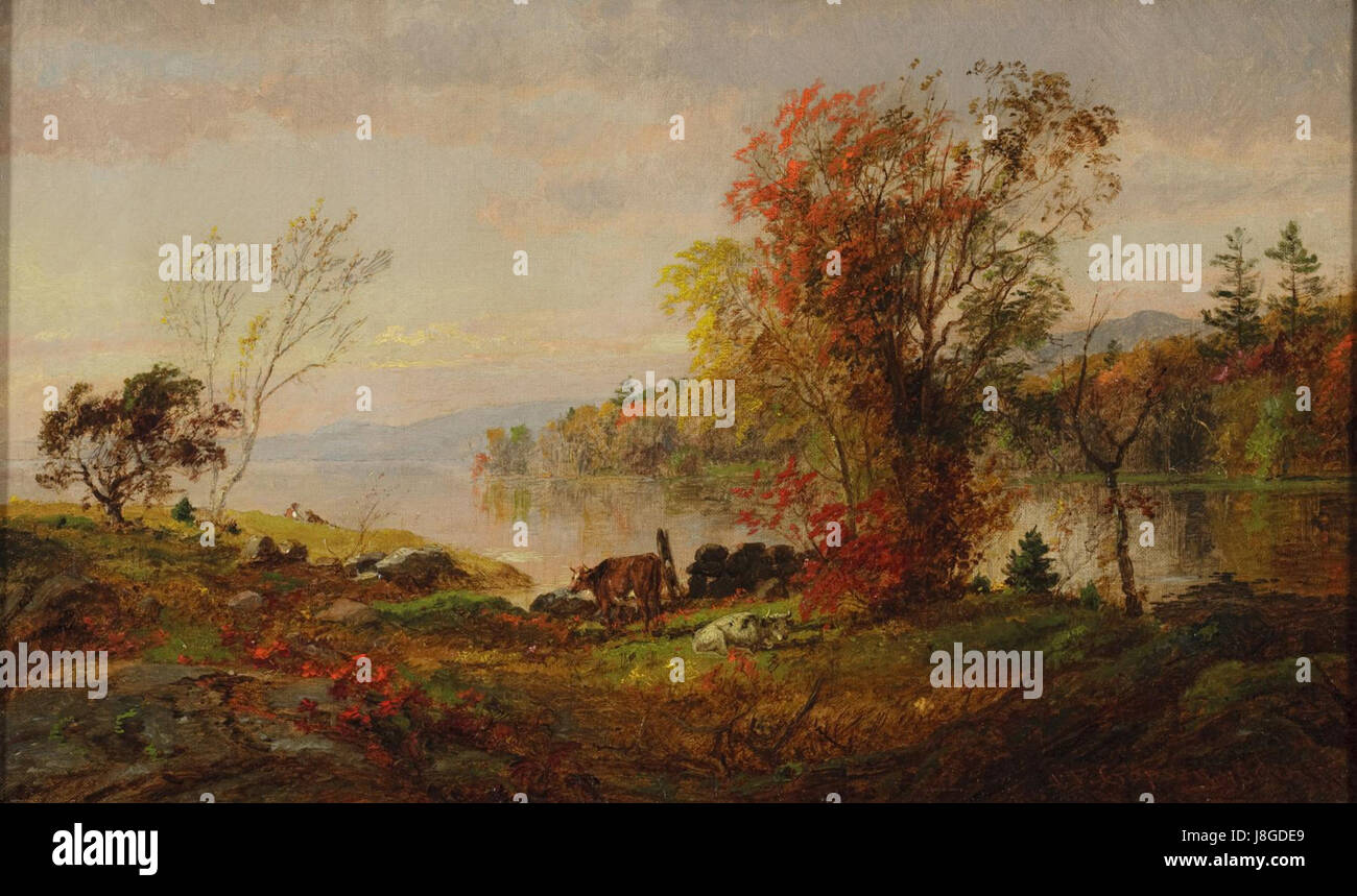 Hastings on Hudson da Jasper Francis Cropsey, c. 1890 Foto Stock