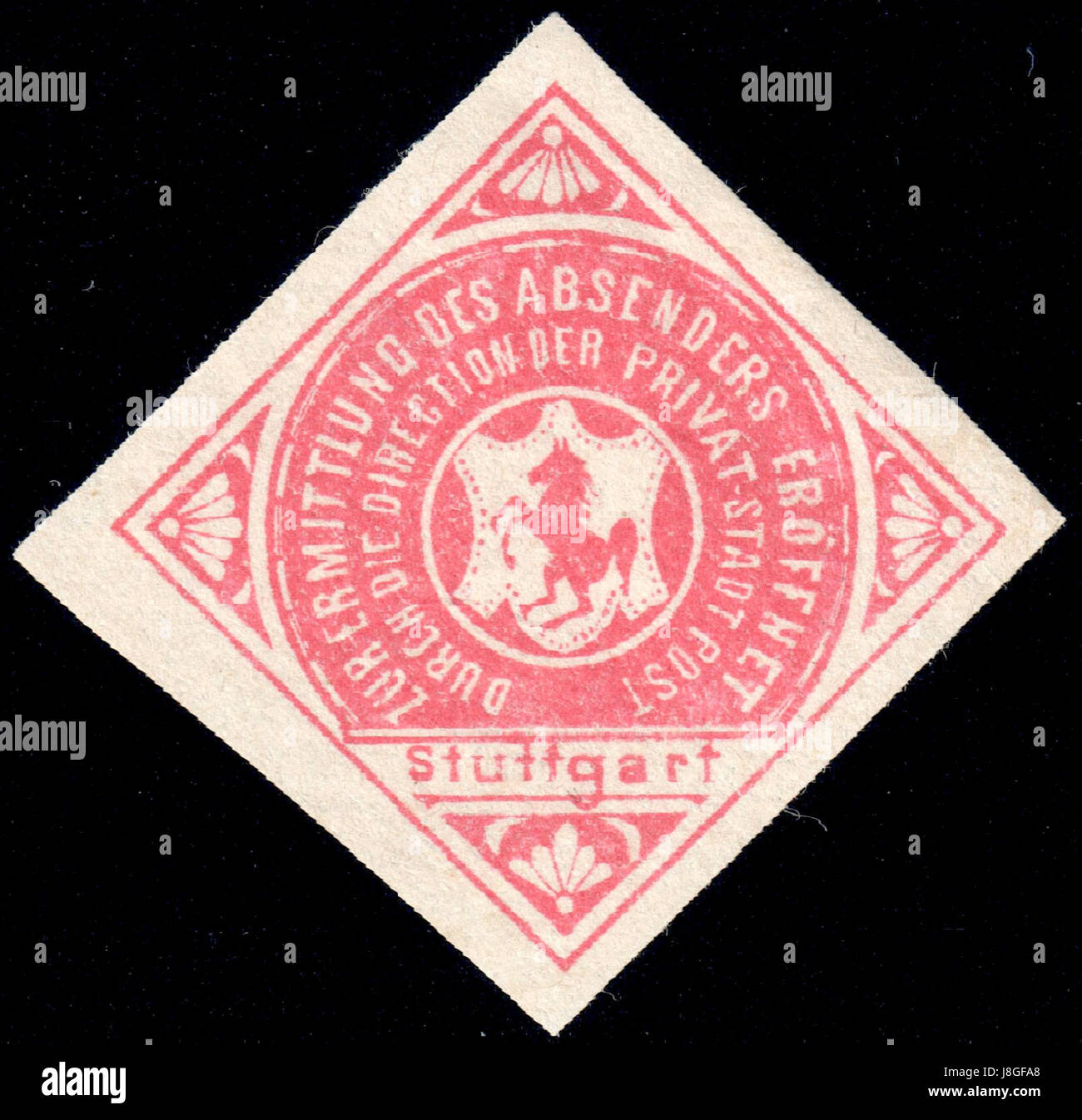 Germania Stoccarda 1886 1900 timbro di tenuta rosso inutilizzati Foto Stock