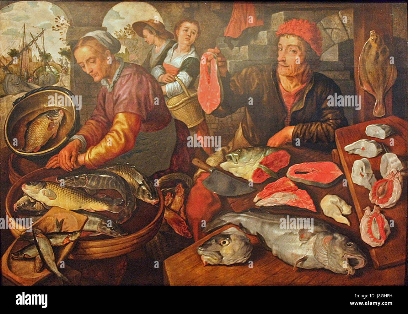 Joachim Beuckelaer Vismarkt. Foto Stock