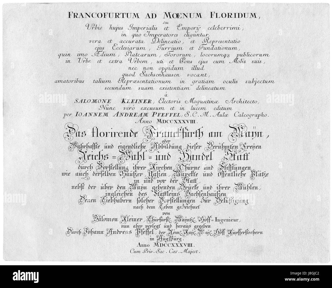 Frankfurt am Main Salomon Kleiner DFFFM 000a Titelblatt Foto Stock