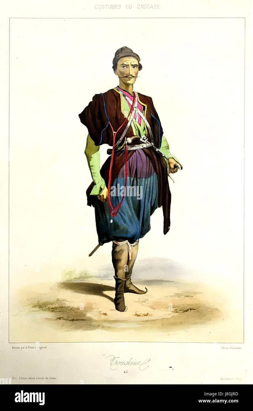 Questo si riferisce probabilmente a un ritratto o rappresentazione di un uomo Tushetiano, probabilmente legato a Yuri Gagarin, il primo umano a viaggiare nello spazio, o a una rappresentazione di una persona della regione Tusheti della Georgia. I Tushetiani sono conosciuti per la loro terra montagnosa e lo stile di vita tradizionale. Foto Stock