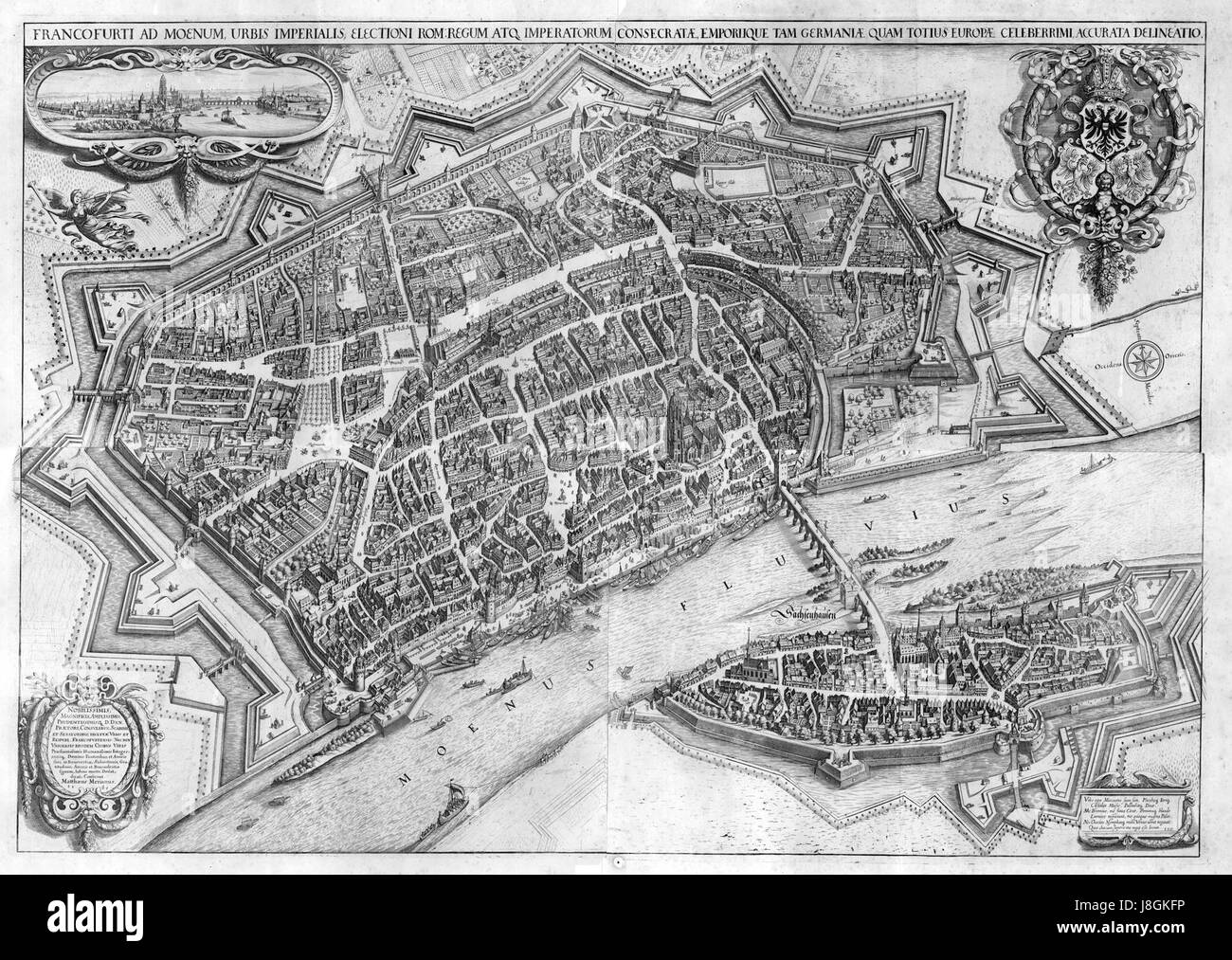 Frankfurt am Main Merian1770 MFHK Komplett Foto Stock