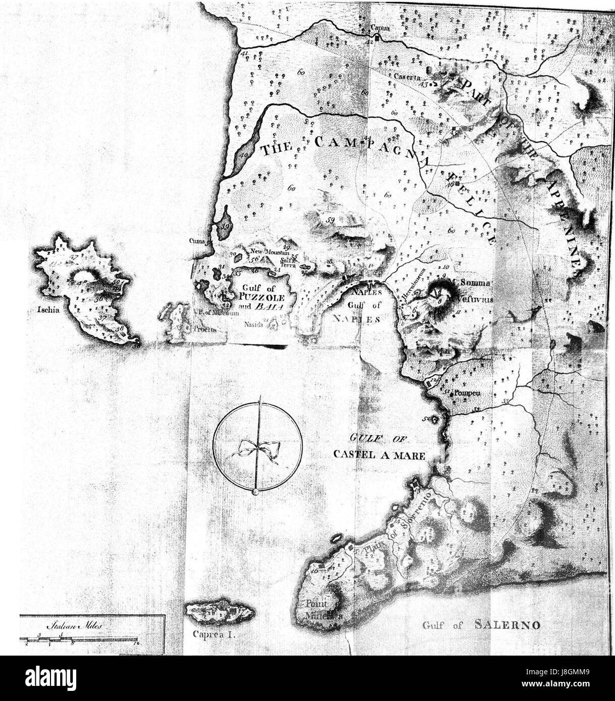 Mappa intorno al Vesuvio 1770 piastra6 da William Hamilton Foto Stock