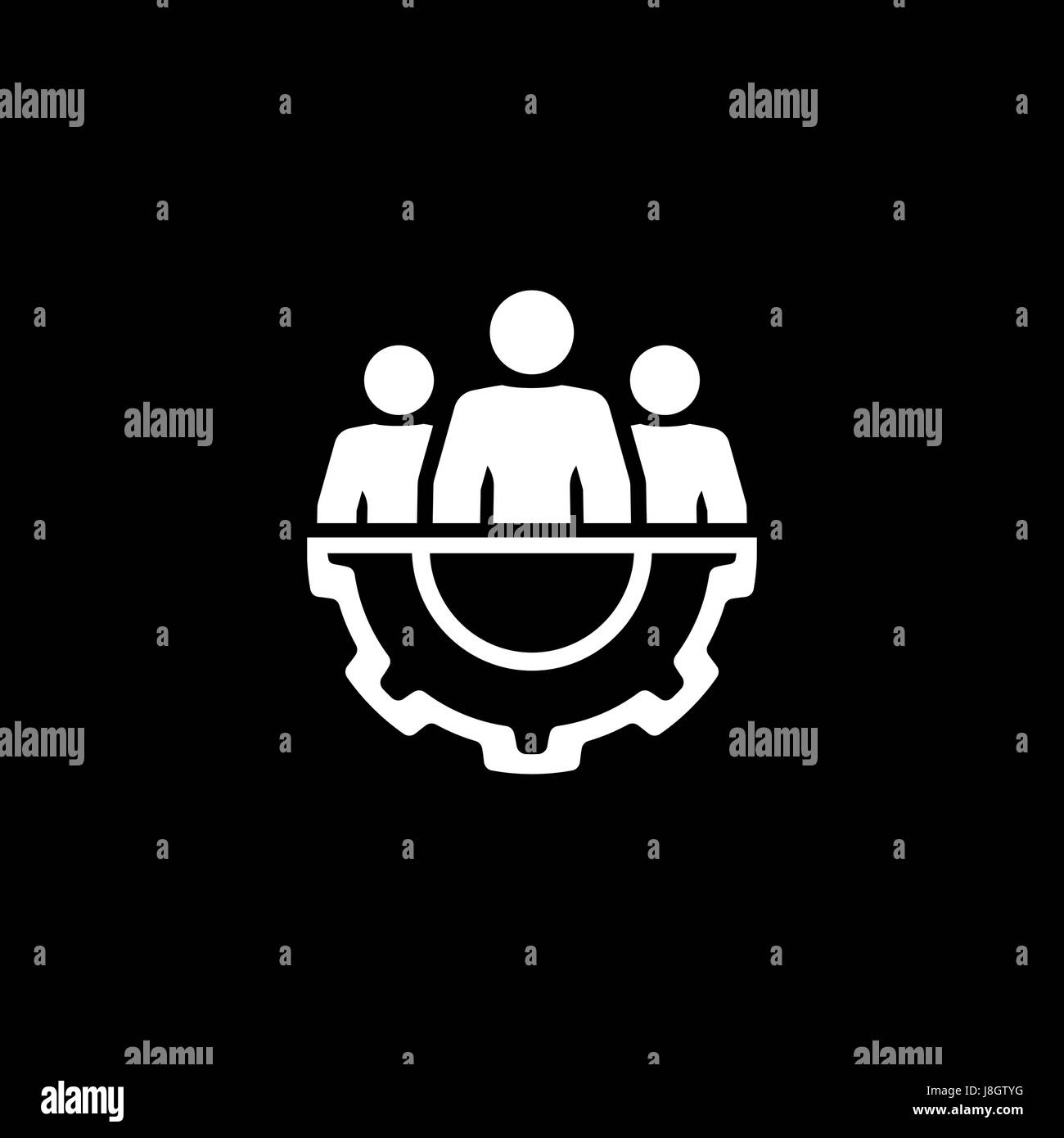 Il supporto tecnico e la relativa icona. Design piatto. Illustrazione Vettoriale