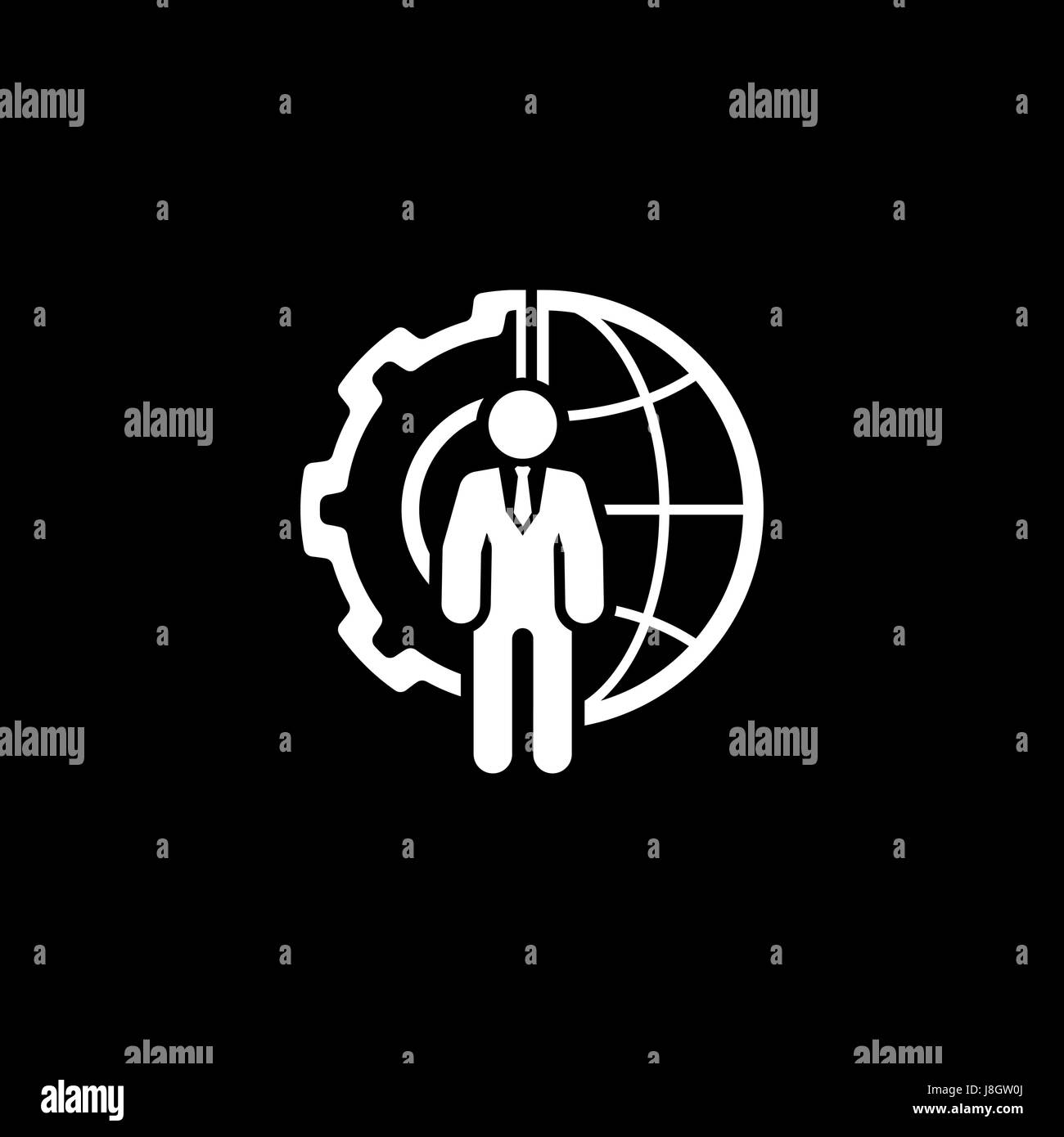 Integrazione globale icona. Design piatto. Illustrazione Vettoriale