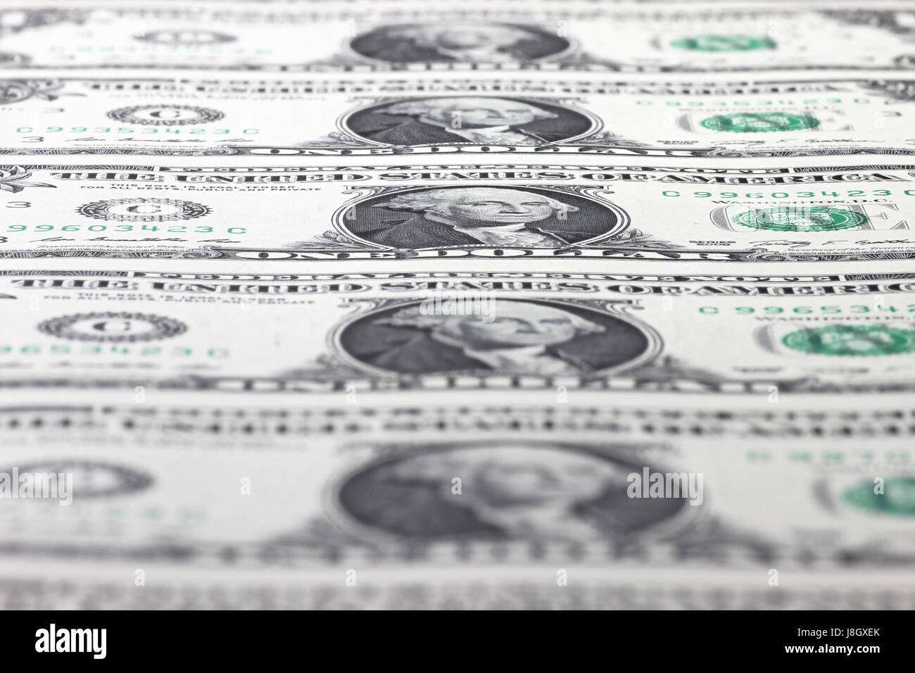 1 dollaro Usa foglio non tagliato Foto Stock