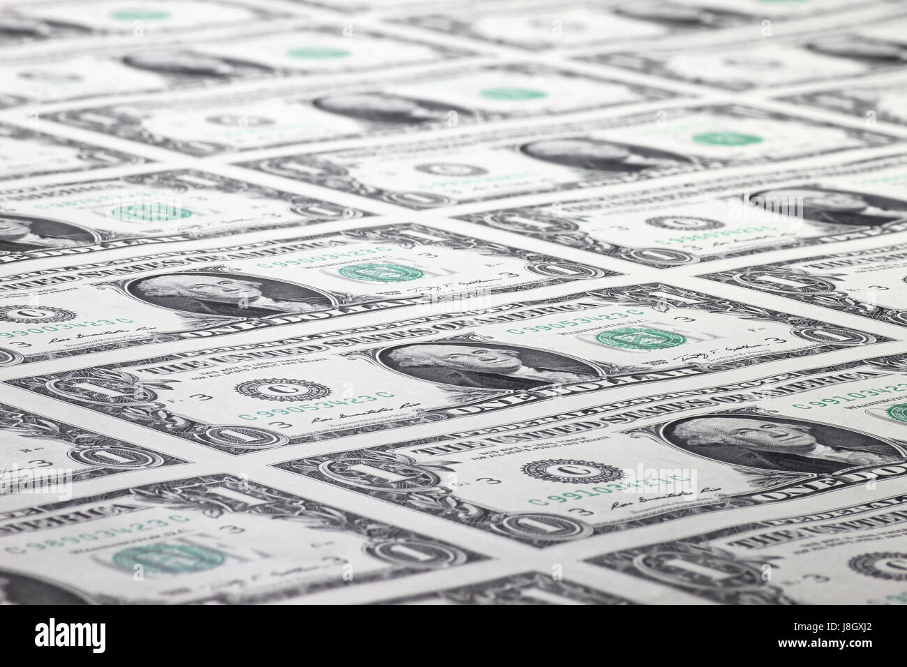 1 dollaro Usa foglio non tagliato Foto Stock