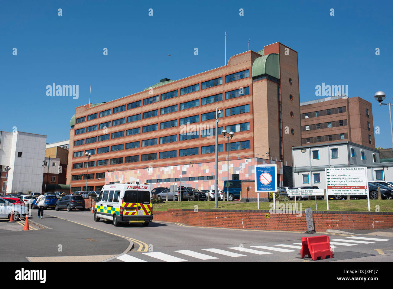 Vista generale del Royal Gwent Hospital di Newport, Wales, Regno Unito. Foto Stock