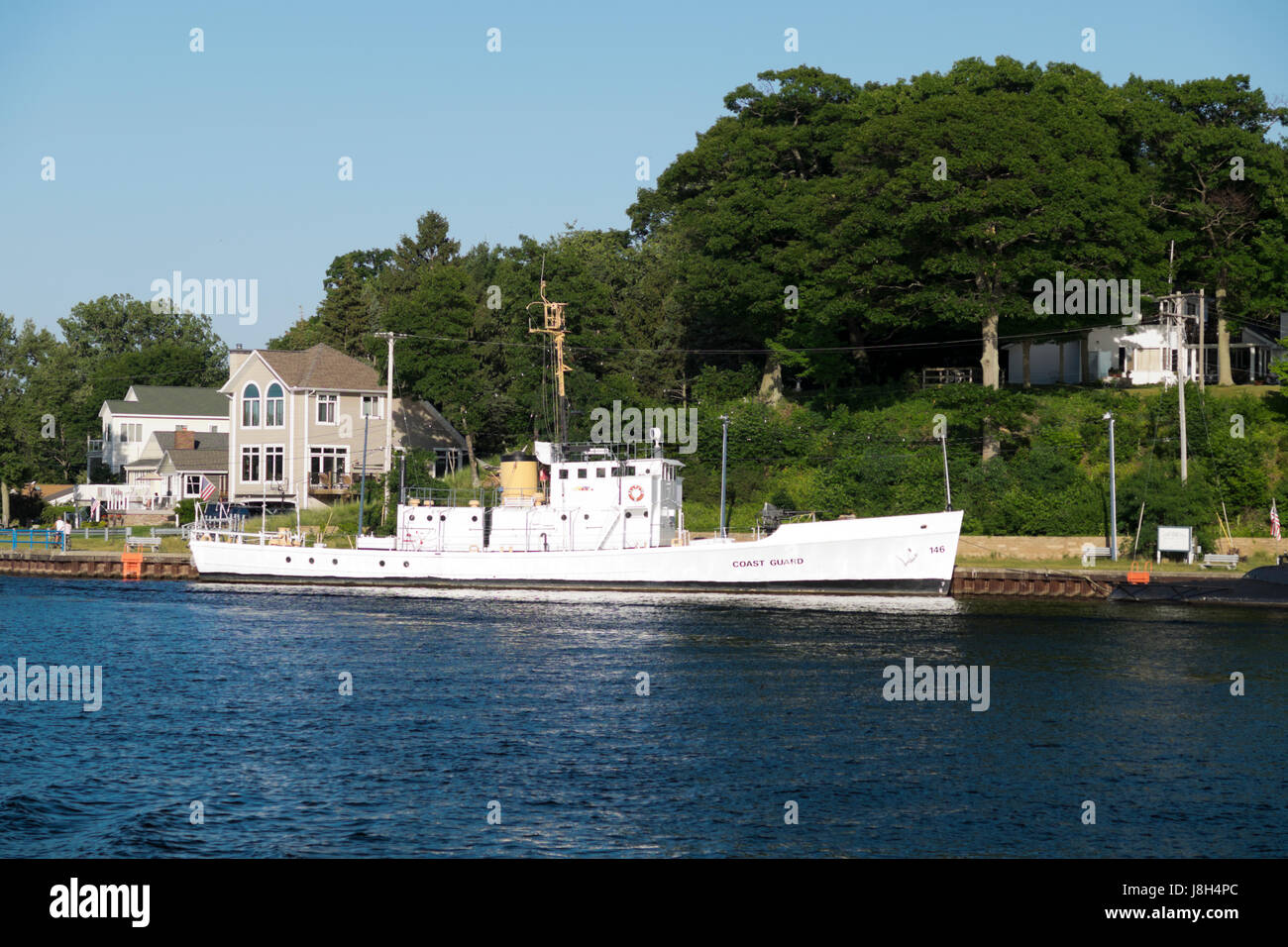 Stati Uniti Guardacoste ora un museo oggetto in Muskegon, MI. Foto Stock