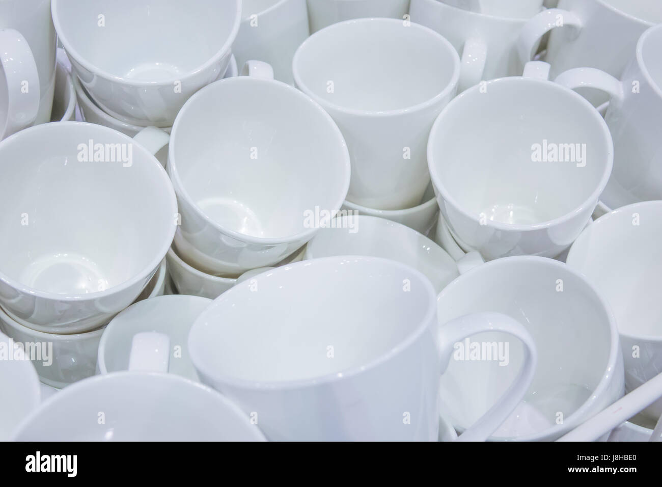 Bianco tazze di ceramica ,tazza da caffè Foto Stock