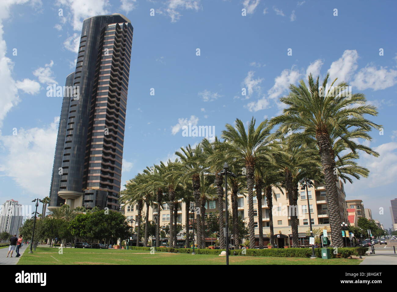 San Diego building palme Foto Stock