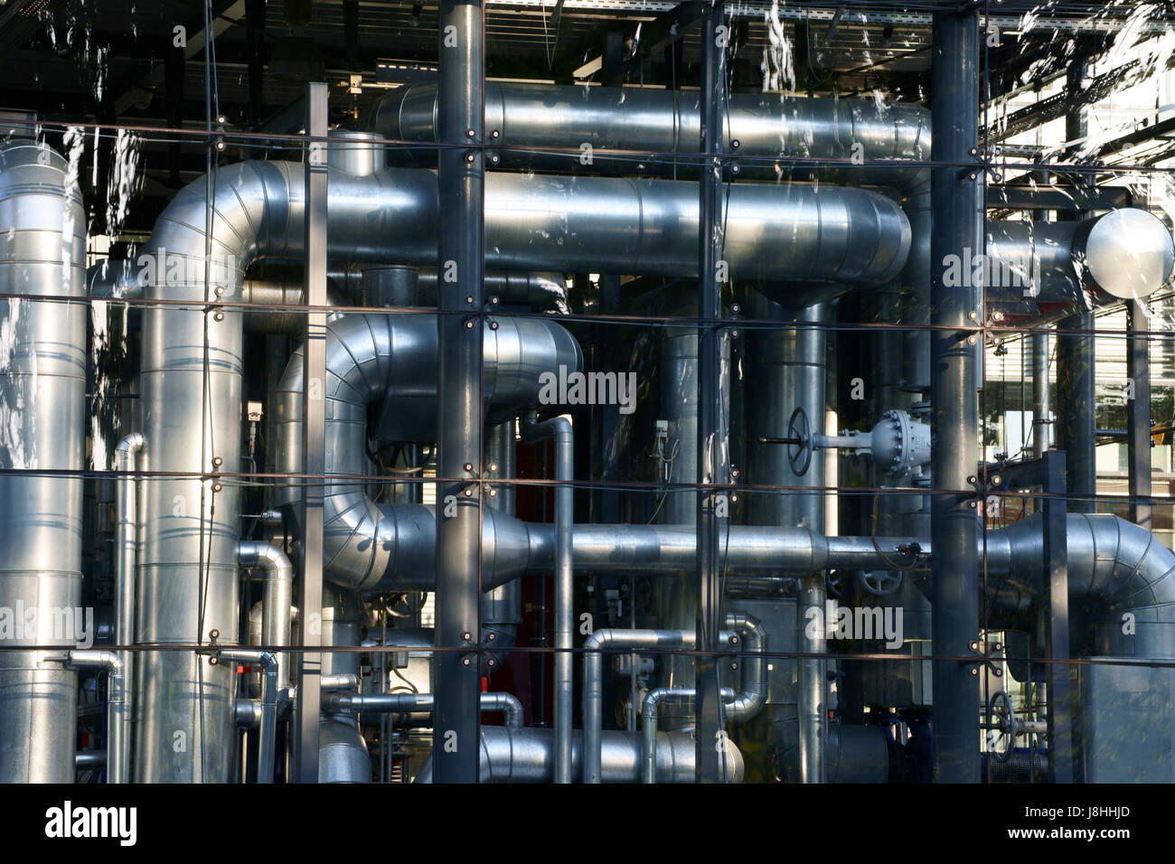 Tubo di alimentazione di energia a lunga distanza riscaldamento, industria, engineering, dell'energia, Foto Stock