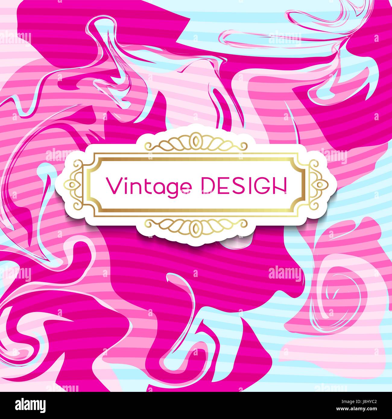 Banner rosa con un shabby chic design Illustrazione Vettoriale