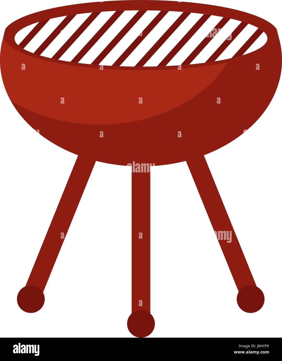 Barbecue, icona bbq, di tipo piatto. Isolato su sfondo bianco. Illustrazione Vettoriale. Illustrazione Vettoriale