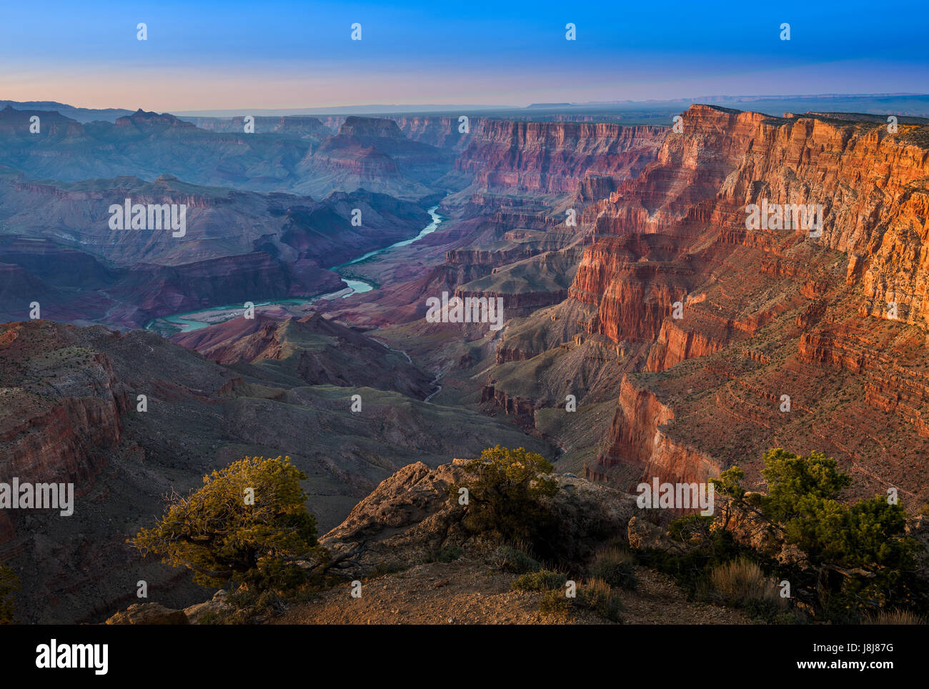 Il famoso Parco Nazionale del Grand Canyon è un pendii ripidi canyon scavato dal fiume Colorado negli Stati Uniti Stato dell Arizona in nord America.Gra Foto Stock