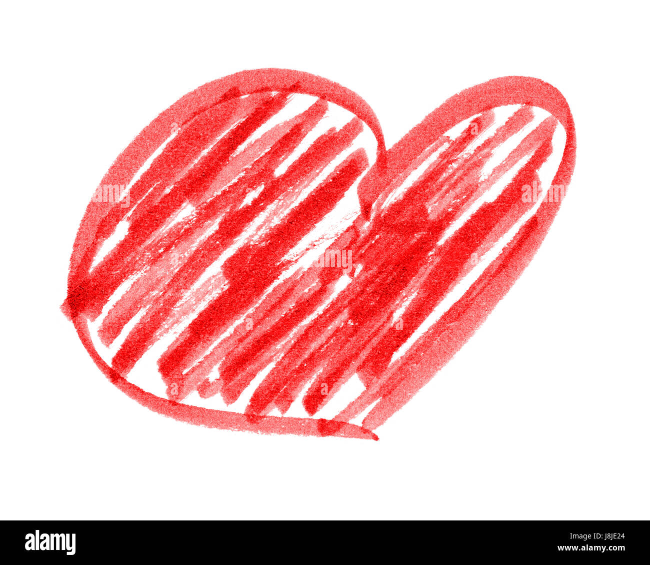Forma di cuore telaio con verniciatura a pennello isolati su sfondo bianco Foto Stock