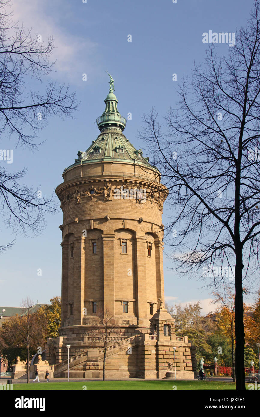 Wasserturm mannheim Foto Stock