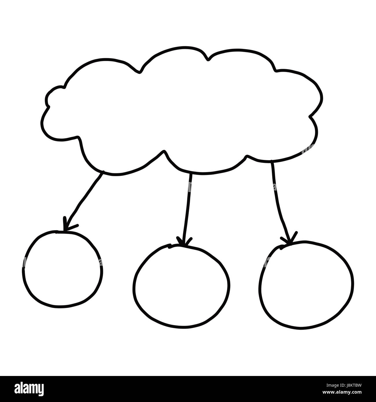 Mano di imprenditore di grafica di disegno a simboli forme geometriche grafico per le informazioni di input concetto su sfondo bianco. Foto Stock