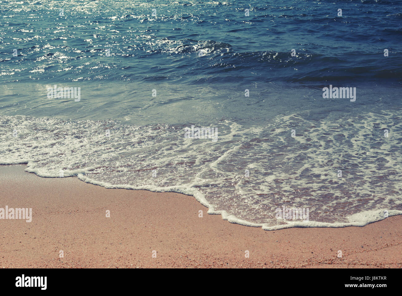 Spiaggia o costa di vintage stile di colore nei tropici mare per natura progettuale dello sfondo. Foto Stock