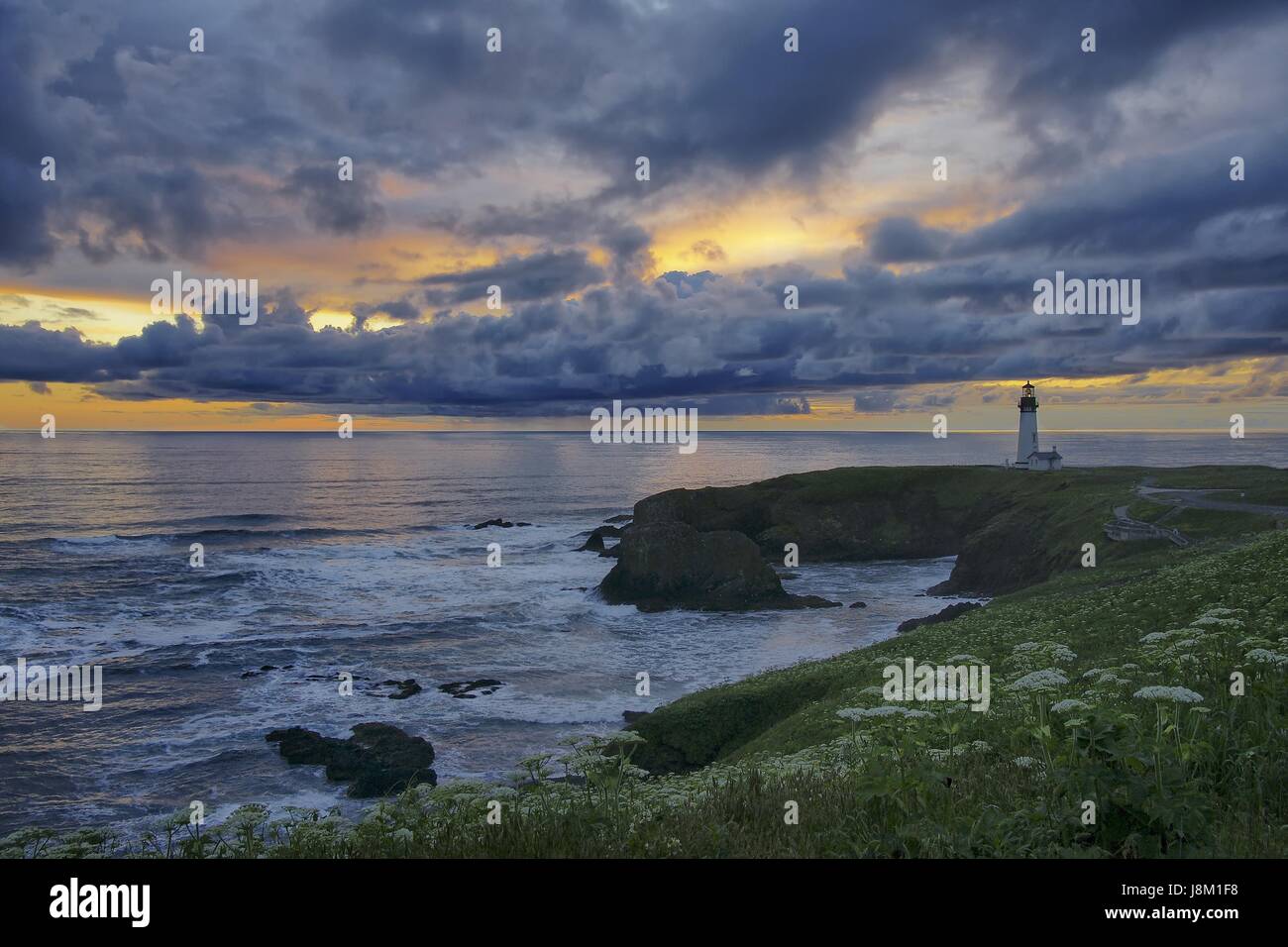 Yaquina Capo Faro Foto Stock