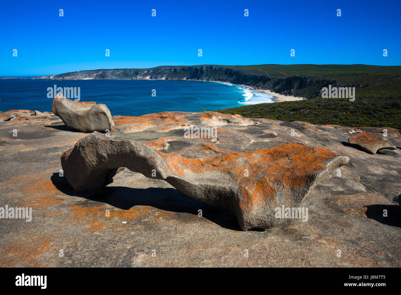 Remarkable Rocks, Parco Nazionale di Flinders Chase, Kangaroo Island, Australia del Sud. Foto Stock