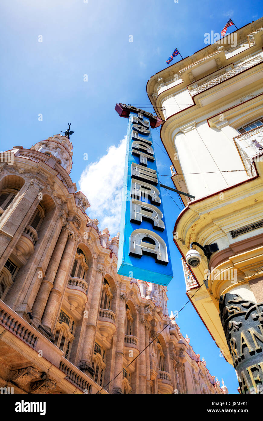 Inglaterra Hotel Havana Cuba Hotel Inglaterra, Paseo de Martí (aka Paseo del Prado), l'Avana Vecchia (La Habana Vieja), Cuba, Caraibi Inglaterra Hotel Foto Stock