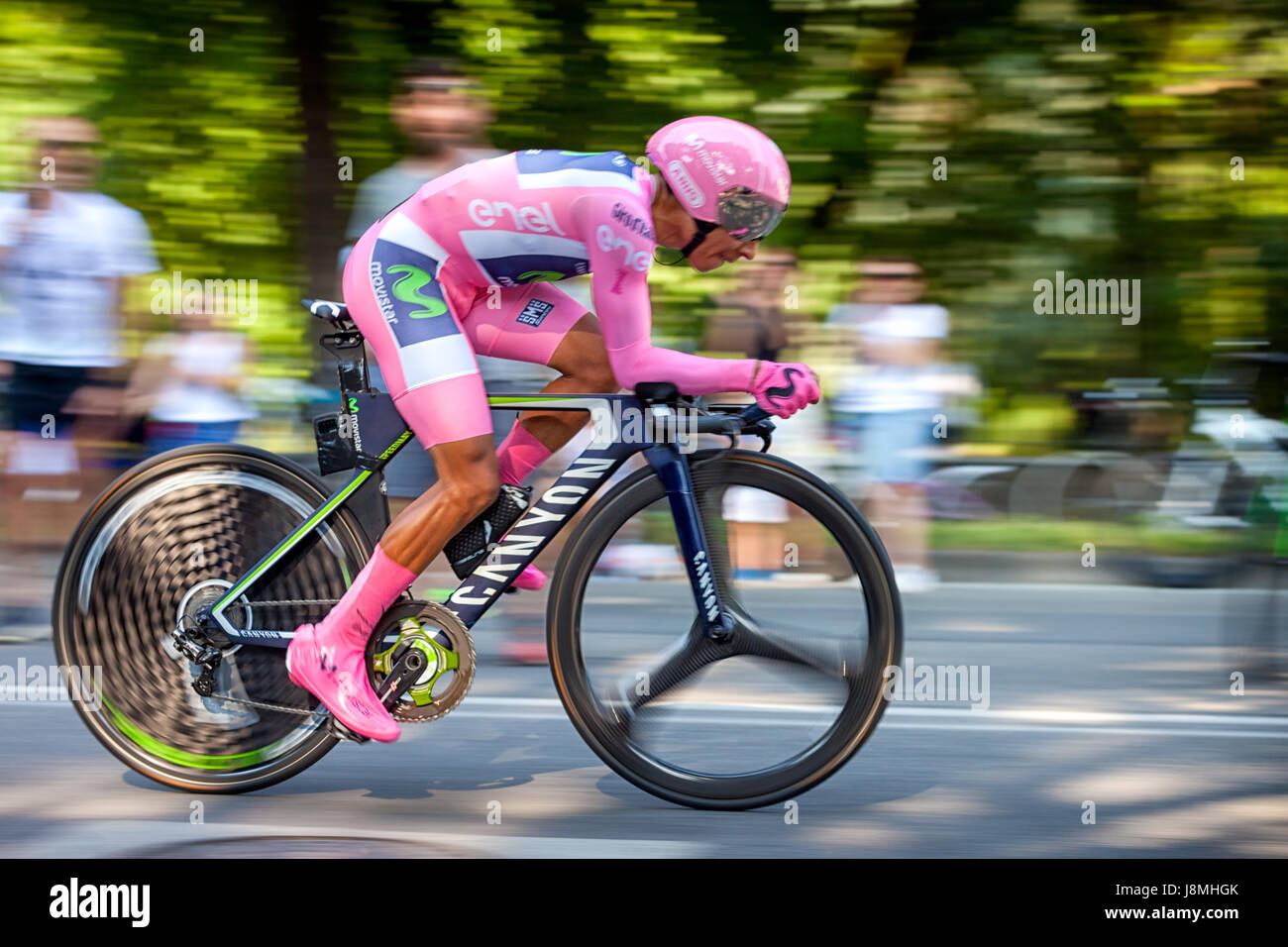 Monza, Italia - 28 maggio 2017. I ciclisti per la fase finale della "Giro d'Italia 2017' termina a Milano Foto Stock