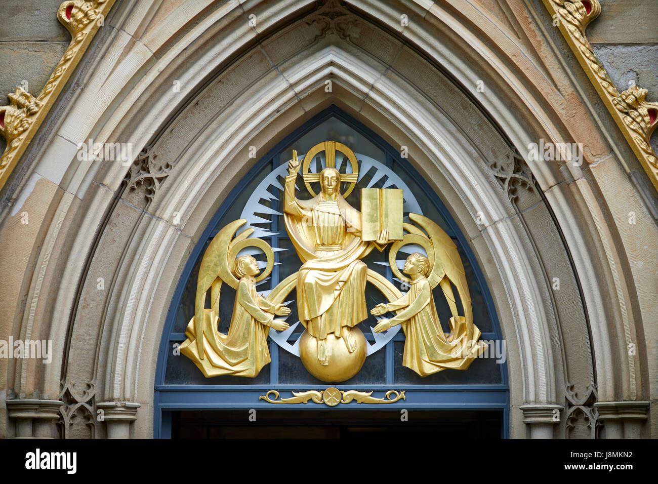 Cattedrale di Blackburn, ufficialmente Chiesa Cattedrale di Blackburn Santa Maria la Vergine con san Paolo, Anglicana nel cuore di Blackburn Town Center, in Lan Foto Stock