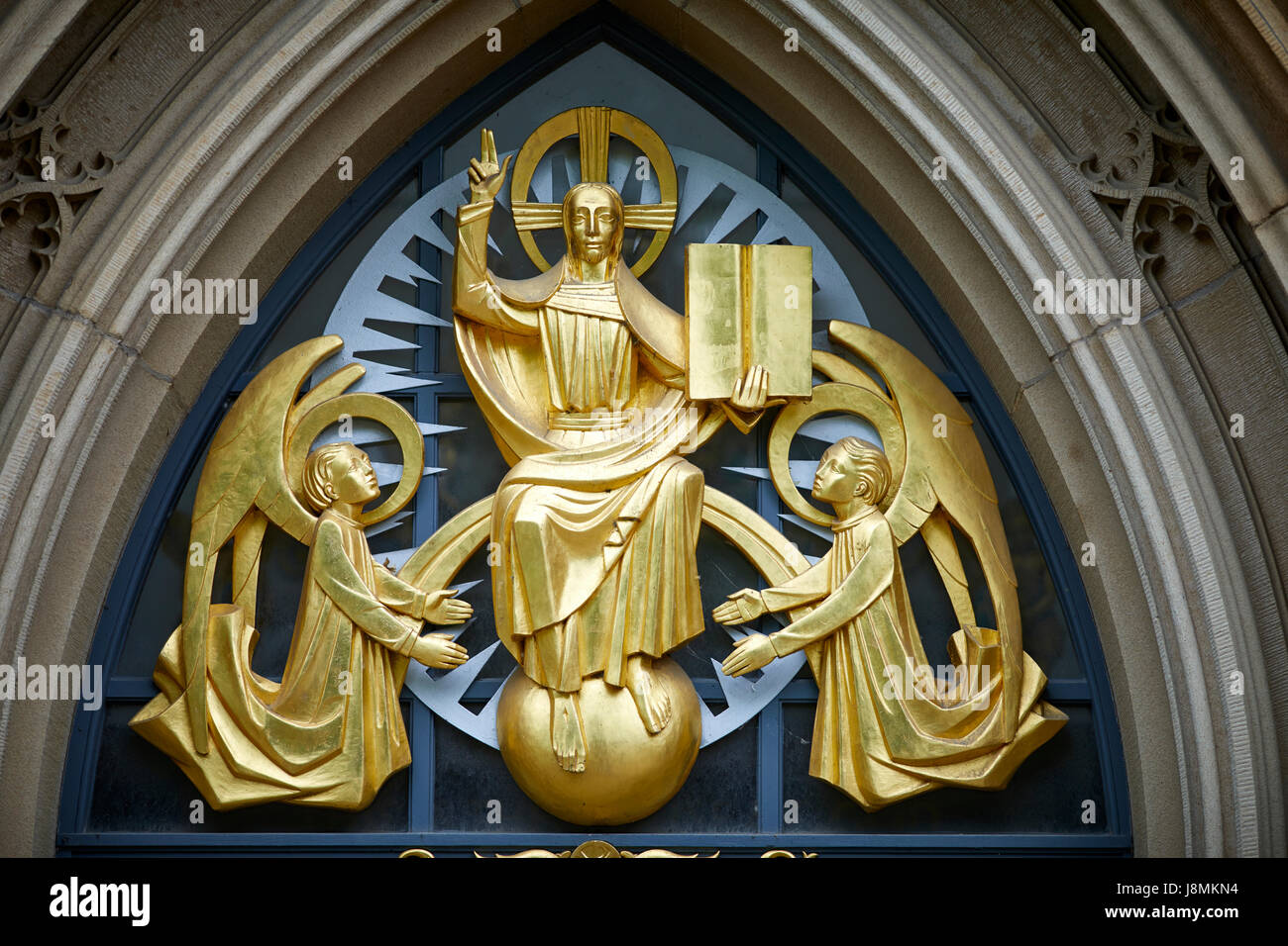 Cattedrale di Blackburn, ufficialmente Chiesa Cattedrale di Blackburn Santa Maria la Vergine con san Paolo, Anglicana nel cuore di Blackburn Town Center, in Lan Foto Stock