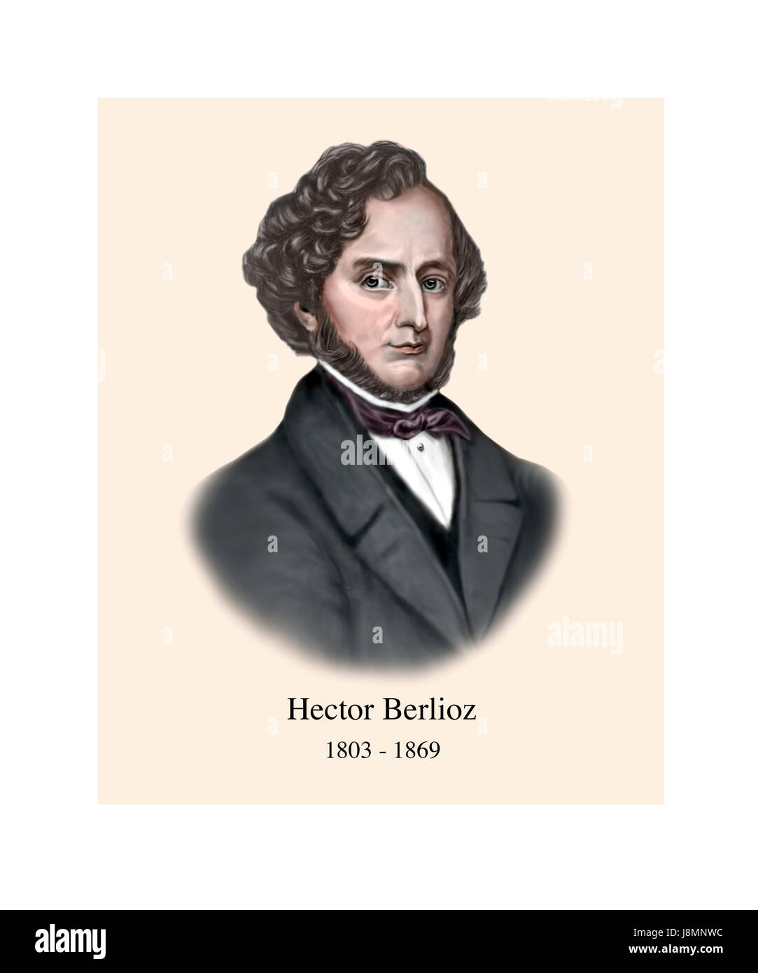 Louis Hector Berlioz, 1803 - 1869, il compositore francese Foto Stock