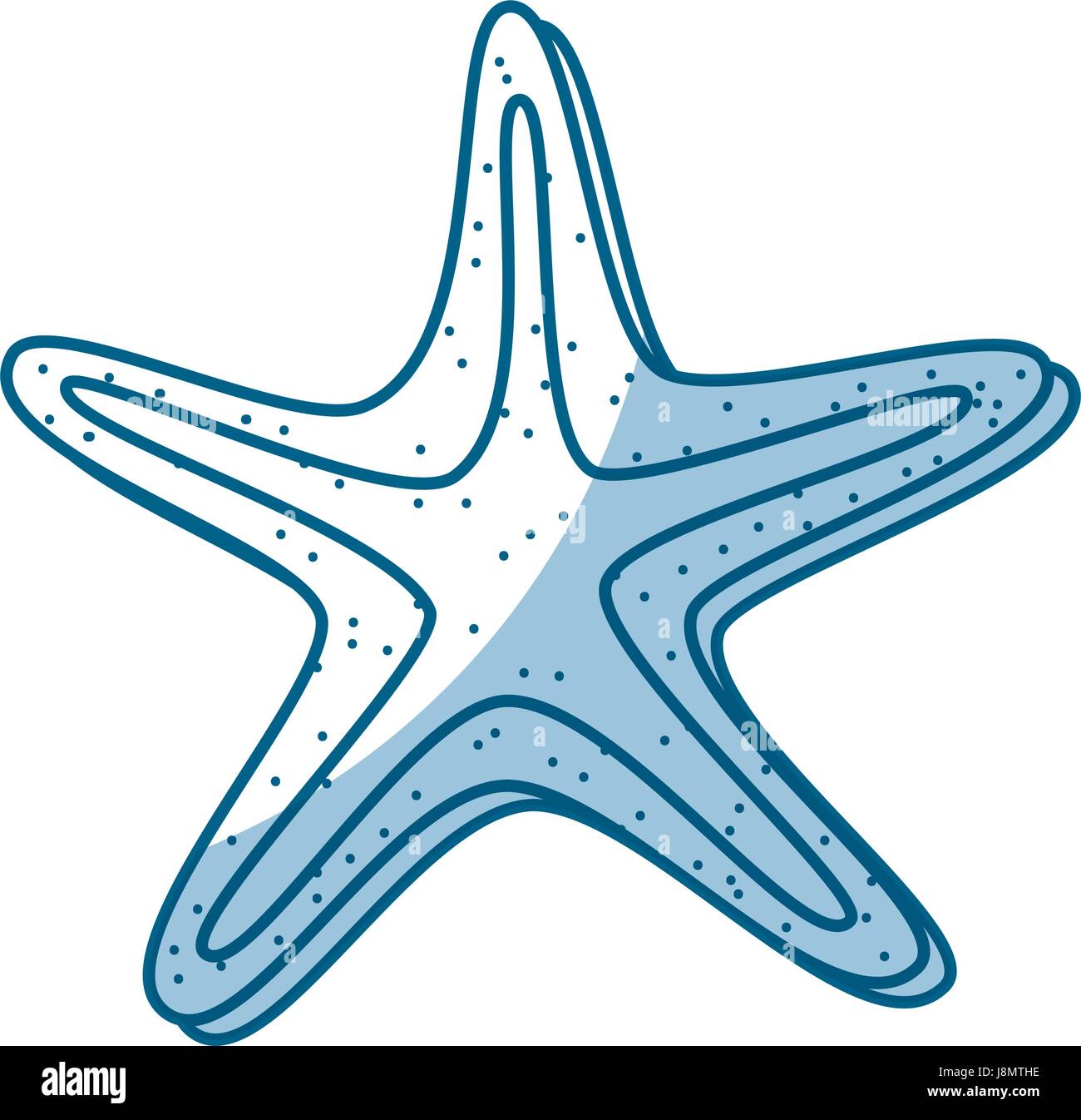 Ombra starfish cartoon Illustrazione Vettoriale