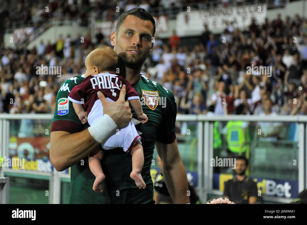 Torino, Italia. 28 Maggio, 2017. Daniele Padelli dopo la partita di Serie A TIM tra Torino FC e Sassuolo presso lo Stadio Olimpico Grande Torino. Il risultato finale della partita è 5-3 . Credito: Fabio Petrosino/Alamy Live News Foto Stock