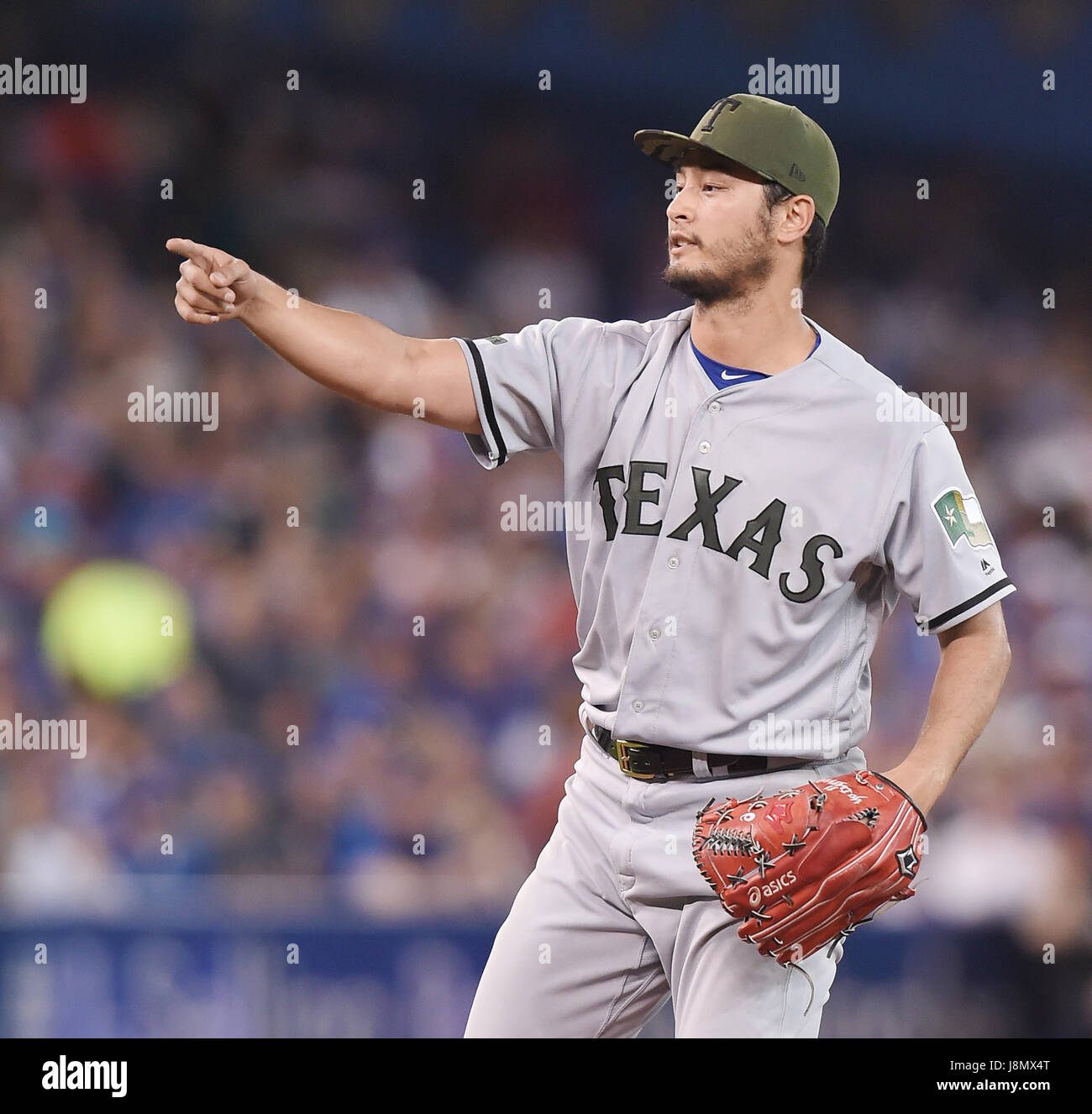Toronto, Ontario, Canada. 27 Maggio, 2017. Yu Darvish (rangers) MLB : Rangers di Texas a partire lanciatore Yu Darvish durante il Major League Baseball gioco contro il Toronto Blue Jays di Rogers Centre di Toronto, Ontario, Canada . Credito: AFLO/Alamy Live News Foto Stock