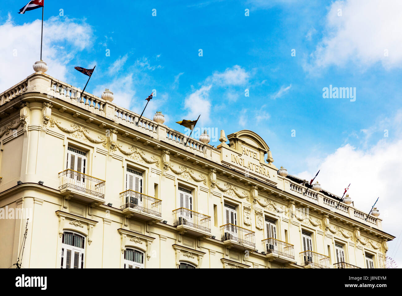 Inglaterra Hotel Havana Cuba Hotel Inglaterra, Paseo de Martí (aka Paseo del Prado), l'Avana Vecchia (La Habana Vieja), Cuba, Caraibi Inglaterra Hotel Foto Stock