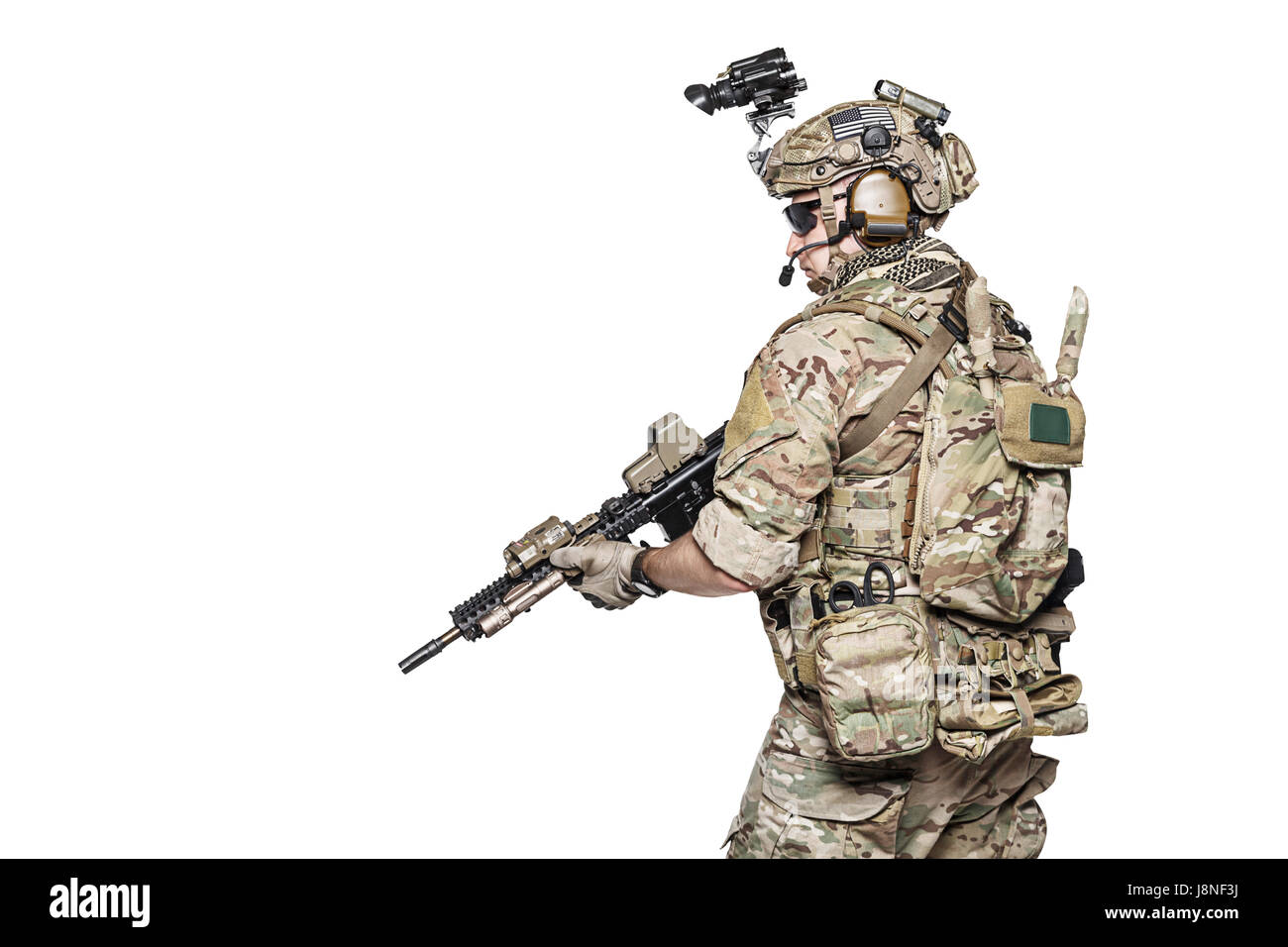 US Army Ranger con arma Foto Stock