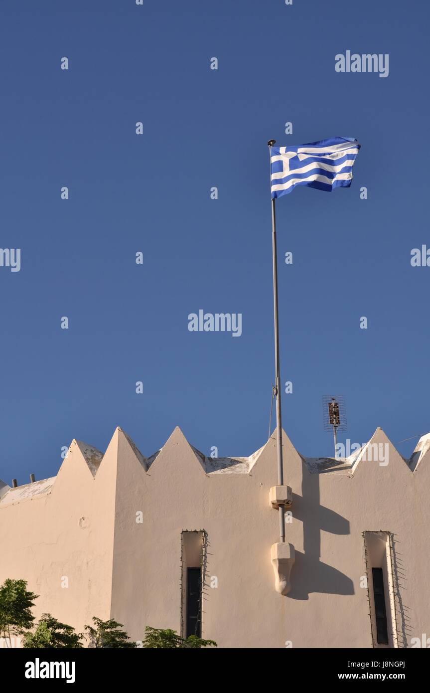 Blu, Grecia, vuoto, europeo, caucasica, europa, greco, bandiera nazionale, bianco, Foto Stock