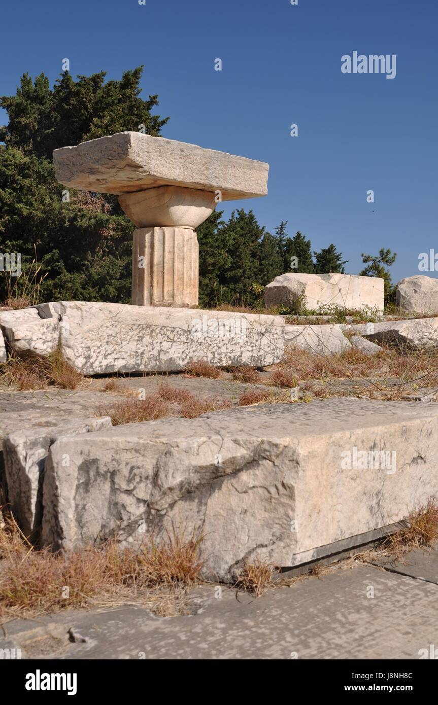 La Grecia, isola, isola, blu, viaggi, architettonico, storico tempio, città Foto Stock