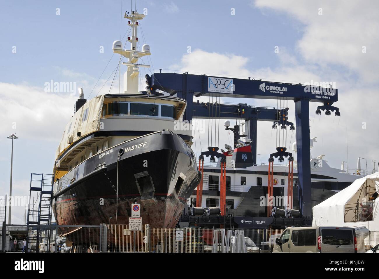 Viareggio (Toscana, Italia), cantieri navali Foto Stock
