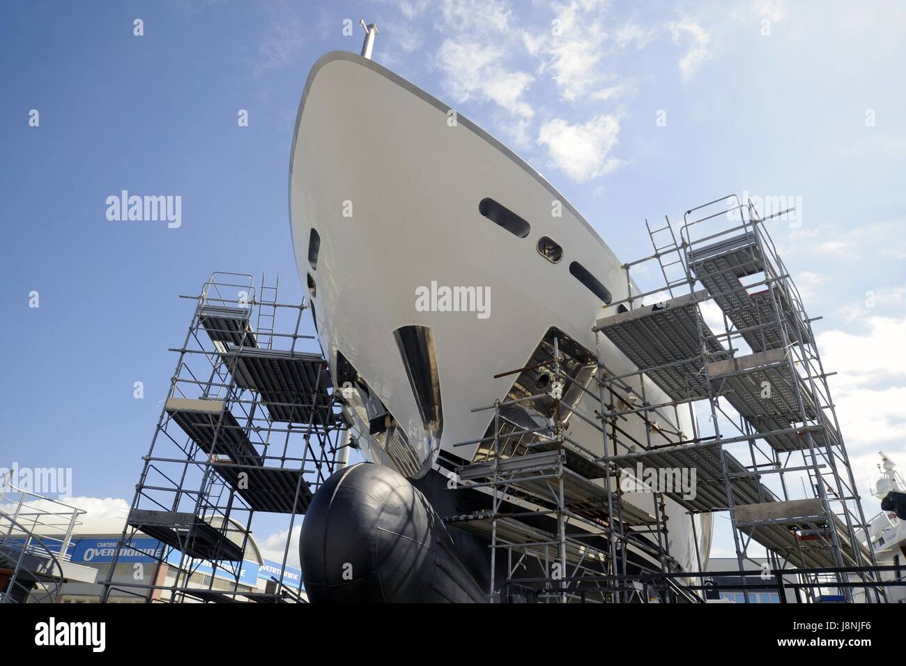 Viareggio (Toscana, Italia), cantieri navali e costruzione di grandi yacht di lusso Foto Stock
