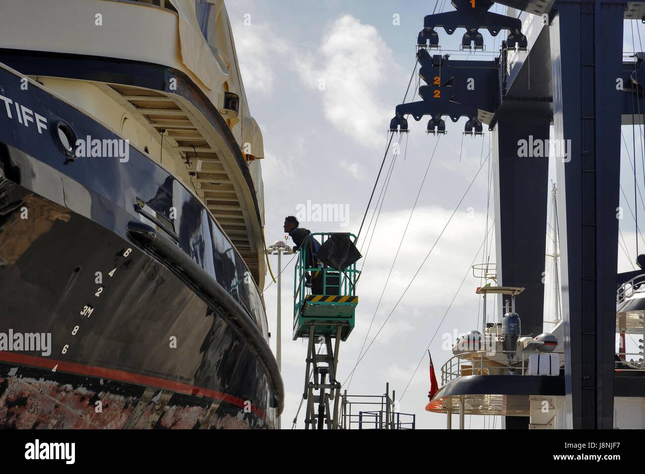 Viareggio (Toscana, Italia), cantieri navali Foto Stock