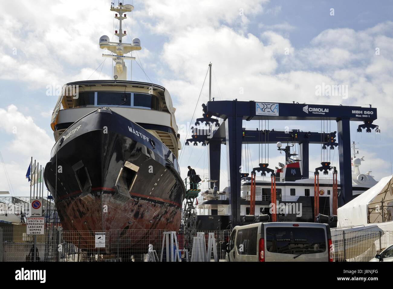 Viareggio (Toscana, Italia), cantieri navali Foto Stock